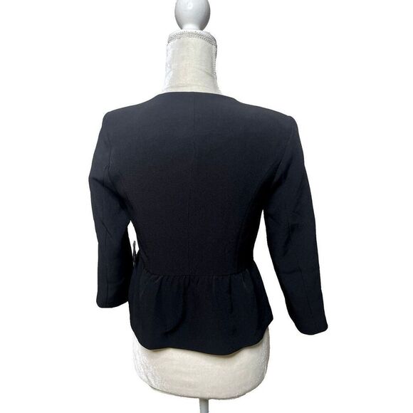 ModCloth Blazer Womens Size XS Black Peplum Crop Short Ruffle NWOT - Picture 4 of 11